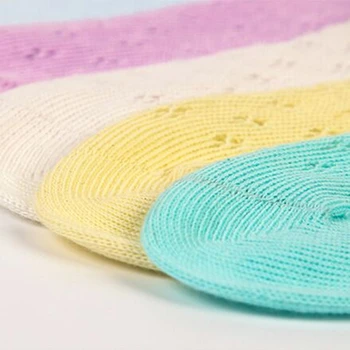 Letné Detské Krátke Ponožky Oka Tenká Bavlna Unisex Farbou Duté Batoľa