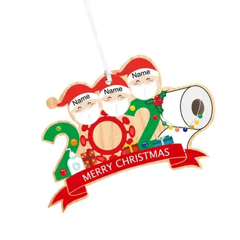 Vianočné 2020 Ornament Osobné Prežil Rodiny DIY Meno Požehnaním Vianočné Dekorácie Pre Domov Dreva Nezávislá Navidad