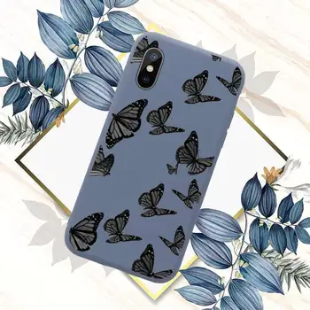 Vintage Motýľ Módne Telefón Prípade, Modrá Candy Farby pre iPhone 11 12 mini pro XS MAX 8 7 6 6 X Plus SE 2020 XR