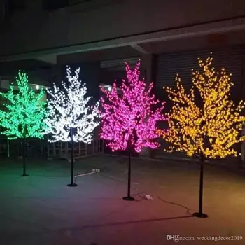 2M Výška LED Umelé Čerešňový Kvet Stromu Svetlo Vianočné Light1152pcs LED Žiarovky 110 220VAC Rainproof rozprávková záhrada Vianoce