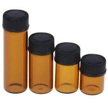 1 /2/3/5ml Mini Amber Sklo Reagencie Vzorky Fľaša Hnedej Sklenených Fľaštičkách S Spp