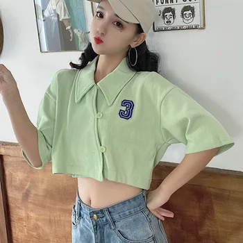 Ženy Letné Tee Jednofarebné Tričko Krátky Rukáv Bežné Kórejský Štýl Streetwear Dámy Tshirt Topy