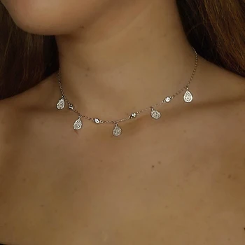 2019 nové letné módne šperky slza kúzlo micro pave cz jemné charms cz reťazí elegantný pôvabnej ženy náhrdelník
