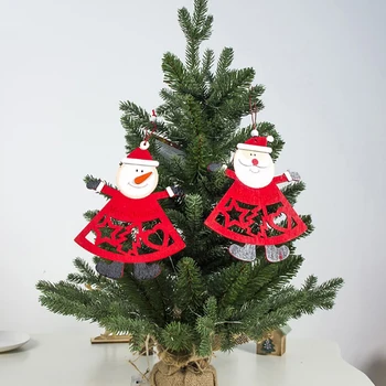 2 ks Darčeky Xmas Tree Embellishment Drop Ozdoby Cartoon Vianočný Dekor Maľované Santa Claus Visí Prívesky Festival Dodanie