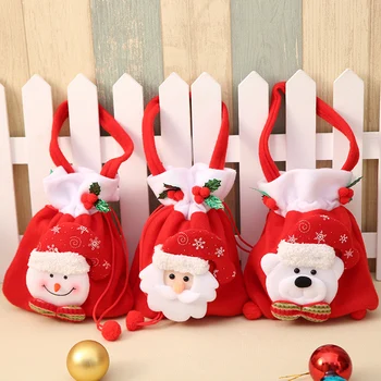 Vianočné Darčeky Domov S Potravinami Taška Skladovanie Vianoce, Santa Claus Darčeková Taška Snehuliak Candy Bag Medveď Darčeková Taška