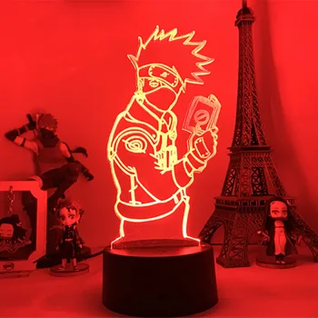 3d Ilúziu Led Nočné Svetlo Hatake Kakashi Drží Knihu Nočného Darček pre Deti Chlapcov Detí Spálňa Decor stolná Lampa Naruto
