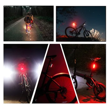 ZÁPAD CYKLISTIKA Svetlo na Bicykel USB Nabíjateľné Vodotesné zadné svetlo 6 Režim LED Cyklistické sedlovky Svetlo Výstražné Cyklistické Doplnky