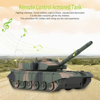 Cool RC Tank Hračky Pre Chlapcov Rádiové Diaľkové Ovládanie Vojenské Vozidlo Obrnené Bojové Tanky Veži Striedanie Svetla, Hudby RC Model 1:20