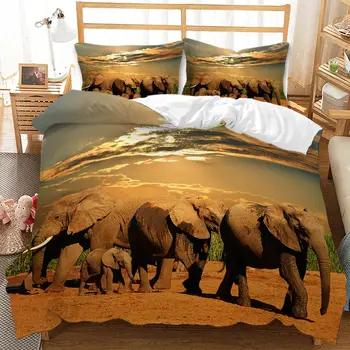 3D rainbow slon perinu cumlík nastaviť posteľ kryt nastaviť plnej veľkosti jednotného /twin/queen/kráľ luxusných postelí nastaviť