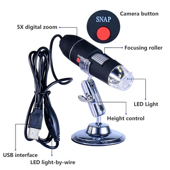 1000 Krát HD USB Elektronický Mikroskop Prenosné Ručné lupu Pokožky Detektora Pokožky Analyzer