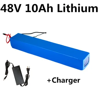 Nabíjateľná 48V 10Ah 10.4 lítium batéria pre Klince Horský bicykel tuku pneumatiky klince elektrické bicykle+2A nabíjačku