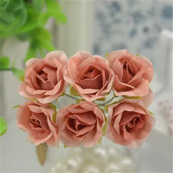 300pcs Hodváb Gradient Mini Ruže Umelý Kvet Kytice Pre Svadobné Dekorácie DIY Zápisník Falošné Kvety Plavidlá Veniec Dodávky