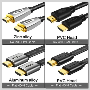 3D 4K 2.0 kábel HDMI 1080P Zlato konektor HDMI kábel HDMI a Konektor, 1m 2m 3m Kovové hlavu Adaptér pre PC HDTV Projektor počítač