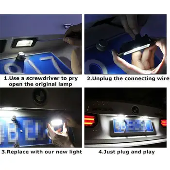 2 KS 18 LED Error Free špz Svetlo Lampy Pre Audi A3 A4 A5 A6 A8 B6 B7 Q7 licencie na čítanie Osvetlenie Pre Auto Príslušenstvo Svetlo