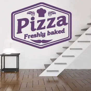 Vinyl Pizza Logo Okno Obtlačky Dekor Taliansko Potravín Pizzeria Vzor Samolepky na Stenu v Kuchyni Reštaurácie Dekorácie Plagát HQ1008