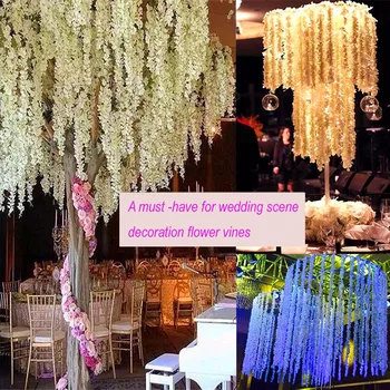 Umelé skúmie orchidea pearl flower string Domov svadby, narodeniny, party, oslavy dekorácie cestného ťahu 10pcs veľkoobchod
