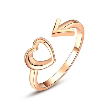 Nový Príchod Srdce Šípku Otvoríte Krúžky Nastaviteľné Pre Ženy Móda Milenca Prst Šperky Valentín Dary