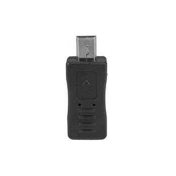 1 ks Čierna Micro USB Samicu na Mini USB Muž Adaptér Nabíjačky Converter Adaptér