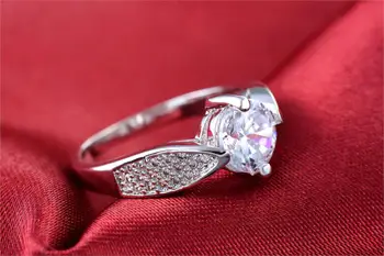 šperky strieborné pozlátené vysoko kvalitné ženy snubný prsteň luxusné lady šperky AAA zirkón elegantný prsteň nás 6 7 8 veľkoobchod