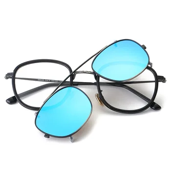 TR90 Vintage Polarizované slnečné Okuliare Muži Ženy Retro Magnetický Klip Až Slnečné Okuliare UV400 Námestie Optické Predpis Okuliarov, Rámov