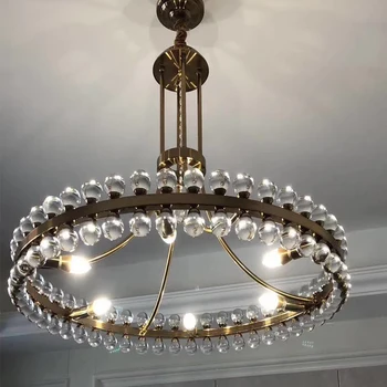 Americký krajiny LED krištáľový luster villa obývacia izba lampa dizajnér osobnosti RH reštaurácia luster