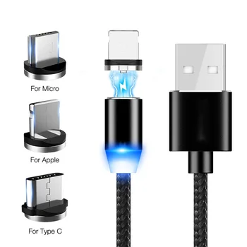 Magnetické Kábel Micro USB, Typ C Nabíjací Kábel Pre Samsung iPhone 7 6 Nabíjačku Rýchlo Magnet kábel USB, C Vodiče Kábel Adaptéra