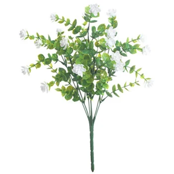 6Pcs Umelé Kvety, Umelé Plastové Zelene Rastliny pre Vonkajšie Závesné Kvetináč Terasa Dvore Dekor