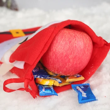 Štedrý Deň Dekorácie Santa Claus Šnúrkou Vrece Skladovanie Darčekové tašky Detí candy bag Vianoce Vianoce dodávky