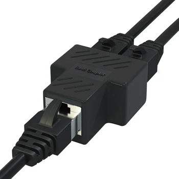 1PCS Praktické RJ45 Žena Splitter Konektor pre Adaptér LAN Ethernet Sieťový Kábel Extender Plug 1 na 2 Spôsoby, ako Jack Zásuvky Terminálu