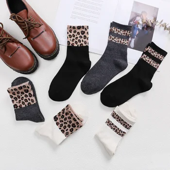 10 Párov Nových Leopard Tlač Kawaii Teplé Roztomilé Ponožky Ženy Harajuku Priedušná Bavlnené Ponožky Lumbálna Členok Zábavné Ponožky Žena Meias