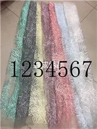 2018 nové 5yards/taška XC254# 7colour Flitrami tylu oka textílie, čipky pre svadobné svadobné šaty/pílenie doprava Zadarmo
