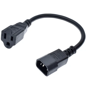 IEC320 C14 5-15R PDU Predlžovací kábel, IEC Nema na usa zásuvky zásuvky sieťový kábel,PC Napájací Adaptér, Kábel 30 CM,16awg