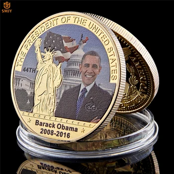 5 ks Svetových Celebrít Obama Kovové Pamätné Mince Zberateľské 999.9 Pozlátené NÁS Prezidenta Mince Darček