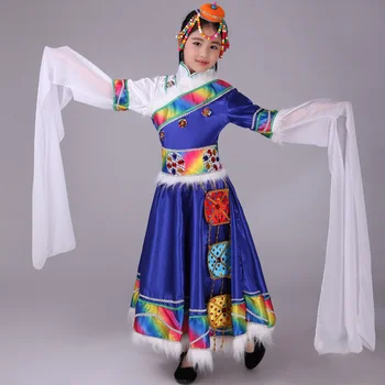 Nový Tibetskej Tanec Etnických Tanečné Oblečenie Dievčatá Tradičnej Tibetskej Tanečné Kostýmy Tanečnej Scény Whter Rukávy Oblečenia