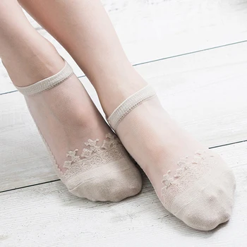 Ženy Letné Ponožky Ponožky Tenké Tenké Transparentné, Hodvábne Krátke Priedušné Ponožky 10 pair/set