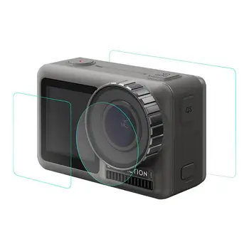 4Set Tvrdeného Pet Film Duálny Displej + Objektív Chránič pre Gopro Hero7/6/5/4/3+ SJCAM SJ4000 XIOMI YI 4K Akciu, Fotoaparát