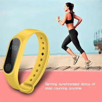 M2 Tepovej Frekvencie Športové Krokomer Fitness Tracker Bluetooth Smart Náramok