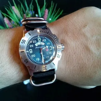 Sledovať Východ к-35 veliteľ 350753 automatické hodinky nylon popruh hodinky remienok na Východe veliteľ ruskej