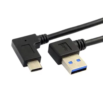 USB C do USB 3.0 kábel Kábel Adaptéra USB 3.1 USB-C Uhol 90 Stupňov Pravý Uhol USB 3.0 Reverzibilné Kábel pre Macbook Tablet Telefón