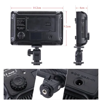 Andoer Prenosné Video Studio Photography Svetlo Lampy Panel 176 Led 5600K pre Delá Nikon Pentax Olympus DSLR Fotoaparát Videokamera