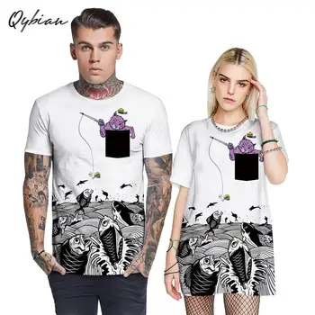 2021 Nové Digitálne Tlačené Mužov A Ženy Krátke Rukáv Tričko Bežné Plus Veľkosť Páry Punk T Shirt Muži T-shirt Mužov